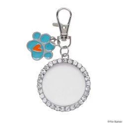 Photo Frame Metal Keychains with Paw Print Charm-3Pk